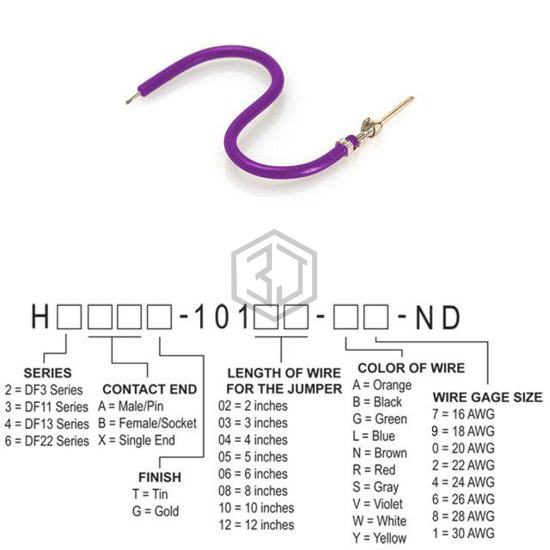 H3AXT-10102-V8 - Hirose Electric Co Ltd - Jumper Wires, Pre-Crimped Leads