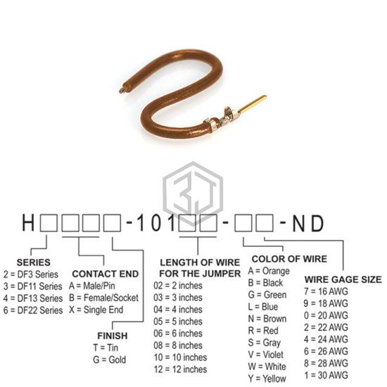 H3AXG-10102-N6 - Hirose Electric Co Ltd - Jumper Wires, Pre-Crimped Leads