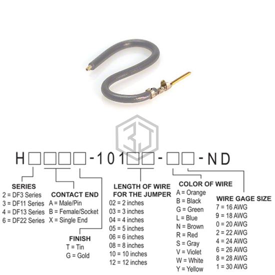 H3AXG-10110-S6 - Hirose Electric Co Ltd - Jumper Wires, Pre-Crimped Leads