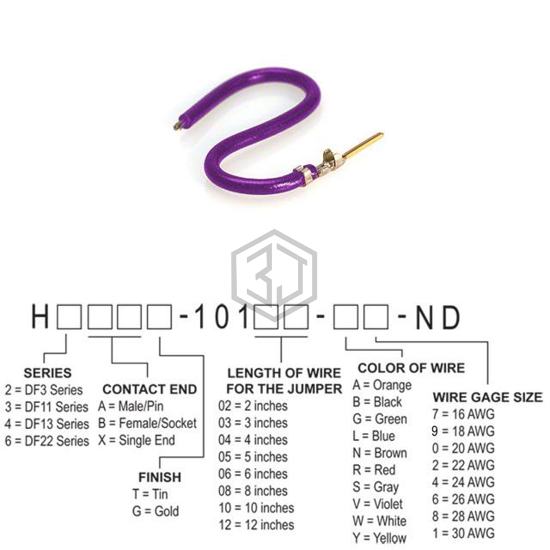 H3AXG-10110-V6 - Hirose Electric Co Ltd - Jumper Wires, Pre-Crimped Leads