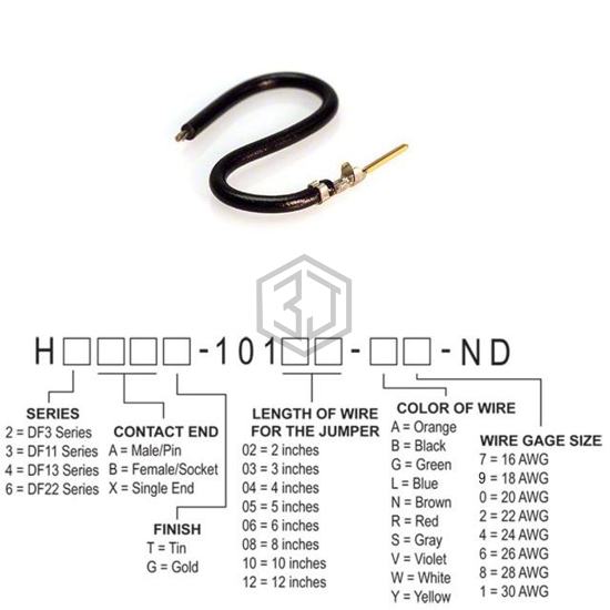 H3AXG-10110-B8 - Hirose Electric Co Ltd - Jumper Wires, Pre-Crimped Leads
