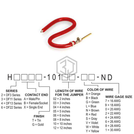 H3AXG-10112-R8 - Hirose Electric Co Ltd - Jumper Wires, Pre-Crimped Leads