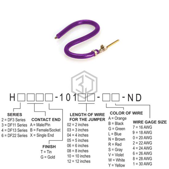 H3AXG-10108-V8 - Hirose Electric Co Ltd - Jumper Wires, Pre-Crimped Leads