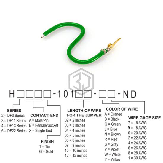 H2AXG-10104-G6 - Hirose Electric Co Ltd - Jumper Wires, Pre-Crimped Leads