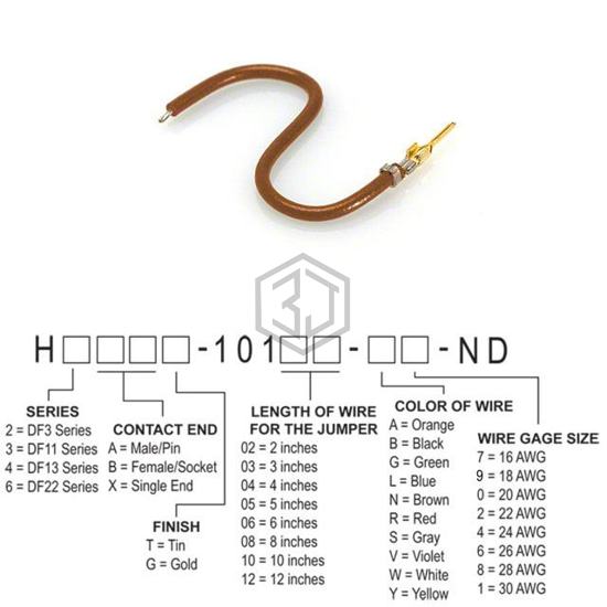 H2AXG-10110-N6 - Hirose Electric Co Ltd - Jumper Wires, Pre-Crimped Leads