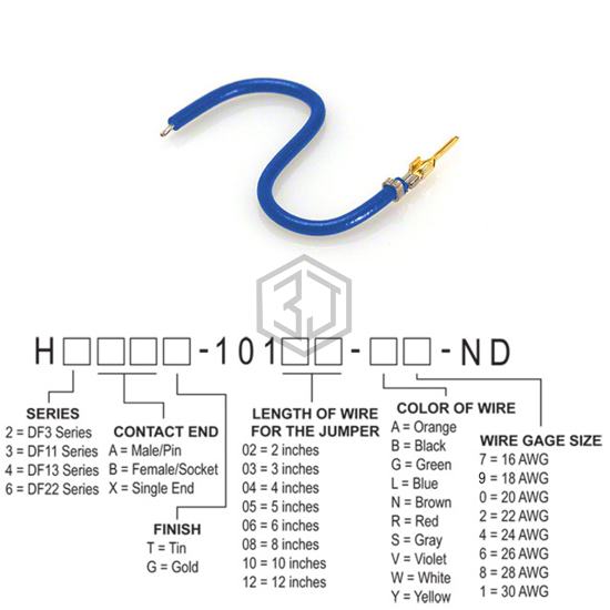 H2AXG-10103-L8 - Hirose Electric Co Ltd - Jumper Wires, Pre-Crimped Leads