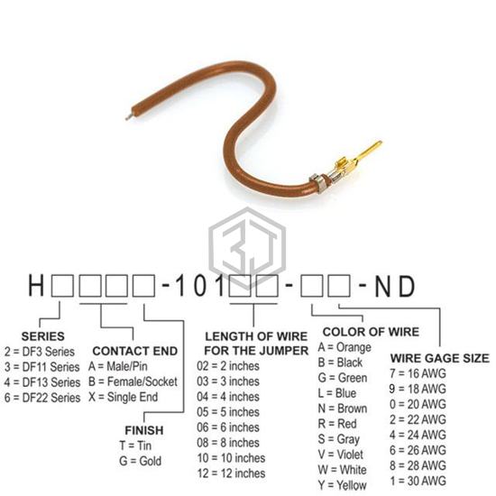 H2AXG-10106-N8 - Hirose Electric Co Ltd - Jumper Wires, Pre-Crimped Leads