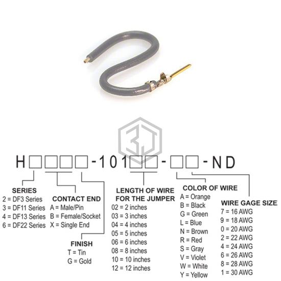 H3AXG-10102-S4 - Hirose Electric Co Ltd - Jumper Wires, Pre-Crimped Leads