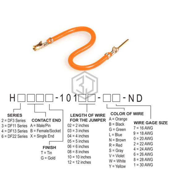 H3ABG-10106-A4 - Hirose Electric Co Ltd - Jumper Wires, Pre-Crimped Leads