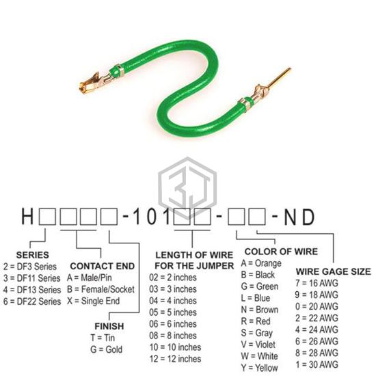 H3ABG-10108-G4 - Hirose Electric Co Ltd - Jumper Wires, Pre-Crimped Leads