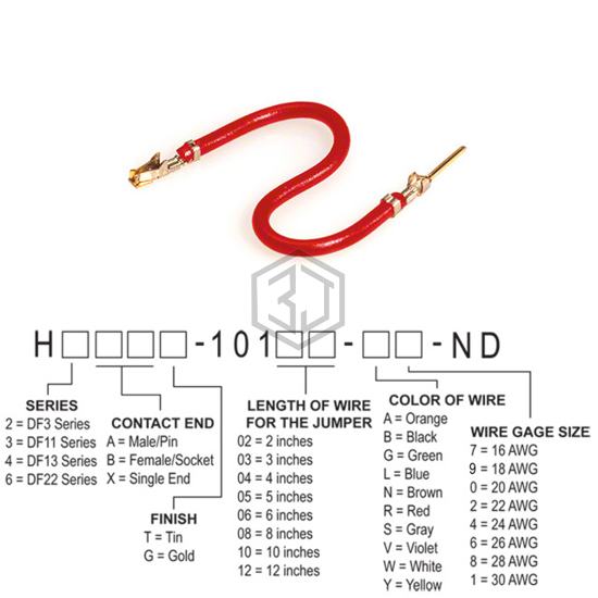 H3ABG-10105-R4 - Hirose Electric Co Ltd - Jumper Wires, Pre-Crimped Leads