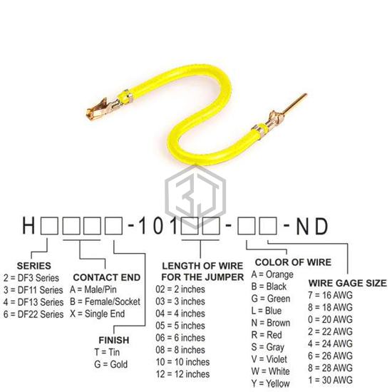 H3ABG-10103-Y4 - Hirose Electric Co Ltd - Jumper Wires, Pre-Crimped Leads