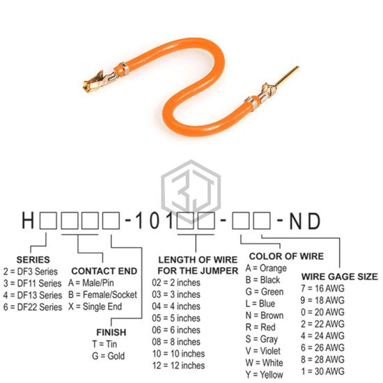 H3ABG-10103-A6 - Hirose Electric Co Ltd - Jumper Wires, Pre-Crimped Leads