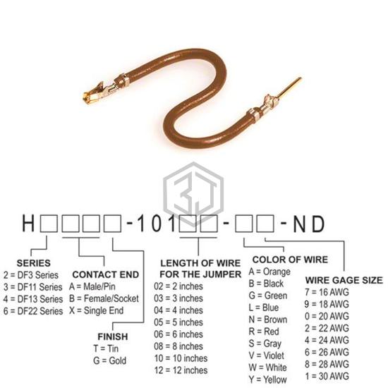H3ABG-10105-N6 - Hirose Electric Co Ltd - Jumper Wires, Pre-Crimped Leads