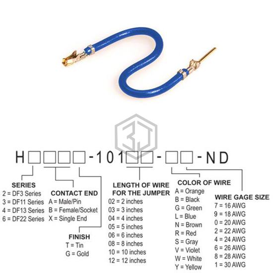 H3ABG-10106-L8 - Hirose Electric Co Ltd - Jumper Wires, Pre-Crimped Leads