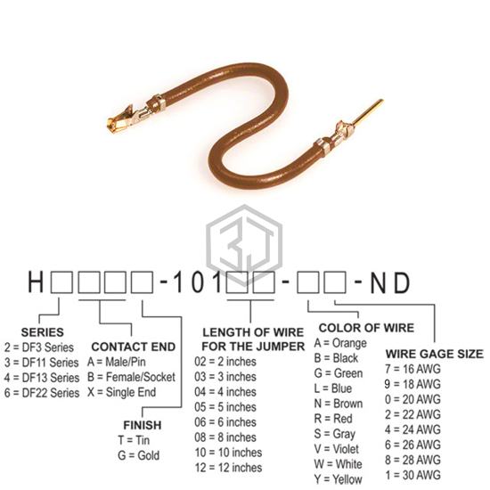 H3ABG-10112-N8 - Hirose Electric Co Ltd - Jumper Wires, Pre-Crimped Leads
