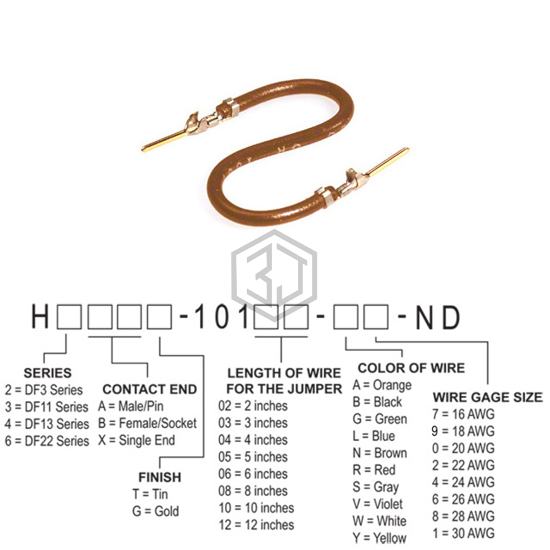 H3AAG-10110-N4 - Hirose Electric Co Ltd - Jumper Wires, Pre-Crimped Leads