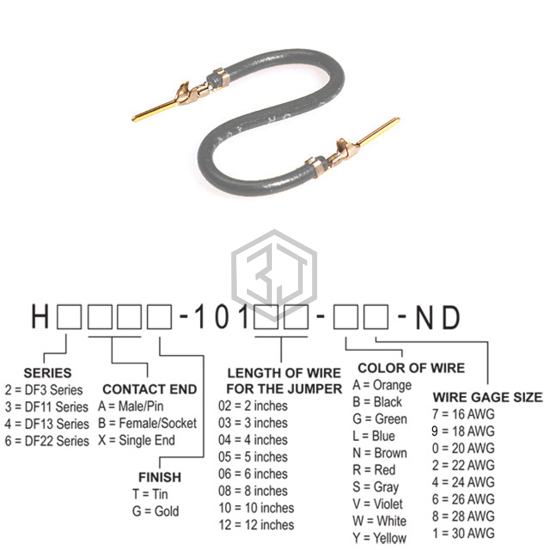 H3AAG-10110-S4 - Hirose Electric Co Ltd - Jumper Wires, Pre-Crimped Leads