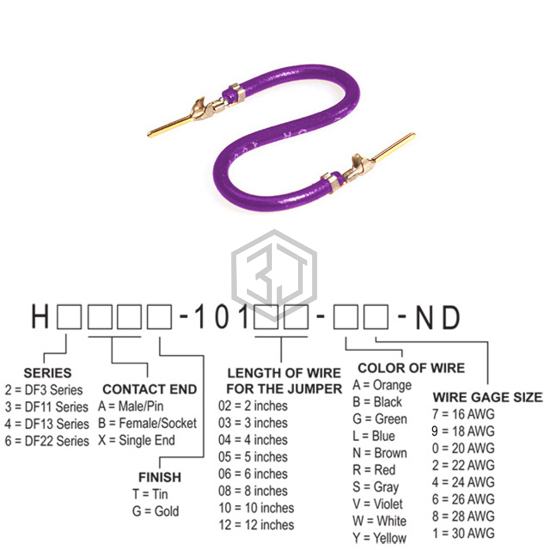H3AAG-10103-V4 - Hirose Electric Co Ltd - Jumper Wires, Pre-Crimped Leads