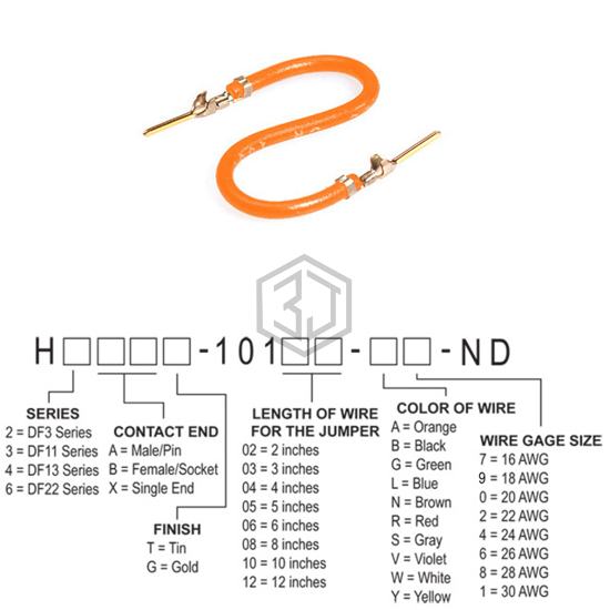 H3AAG-10110-A6 - Hirose Electric Co Ltd - Jumper Wires, Pre-Crimped Leads