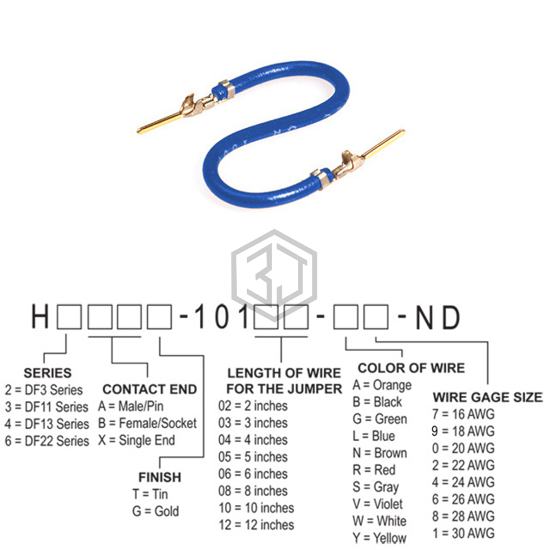 H3AAG-10104-L6 - Hirose Electric Co Ltd - Jumper Wires, Pre-Crimped Leads