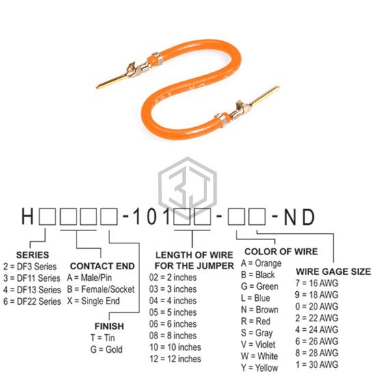 H3AAG-10108-A8 - Hirose Electric Co Ltd - Jumper Wires, Pre-Crimped Leads