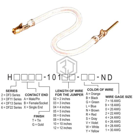 H3ABG-10108-W4 - Hirose Electric Co Ltd - Jumper Wires, Pre-Crimped Leads