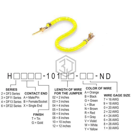 H2ABG-10112-Y4 - Hirose Electric Co Ltd - Jumper Wires, Pre-Crimped Leads