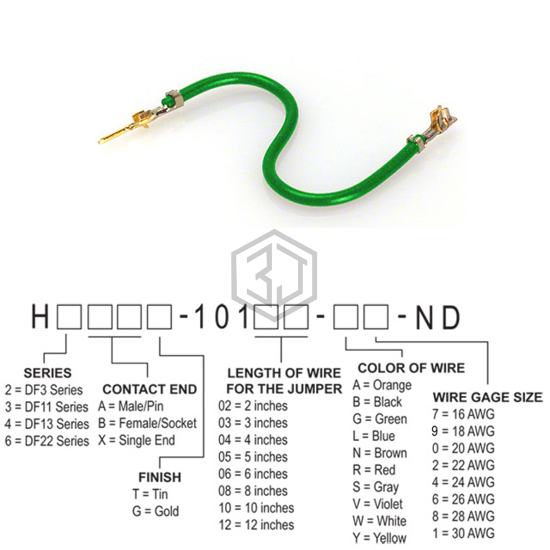 H2ABG-10105-G8 - Hirose Electric Co Ltd - Jumper Wires, Pre-Crimped Leads