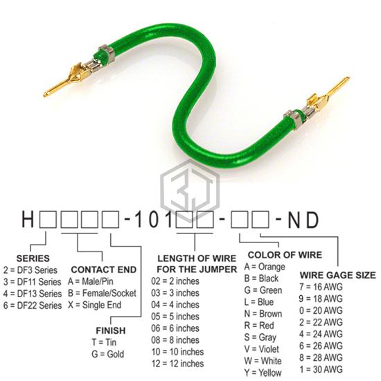 H2AAG-10112-G4 - Hirose Electric Co Ltd - Jumper Wires, Pre-Crimped Leads