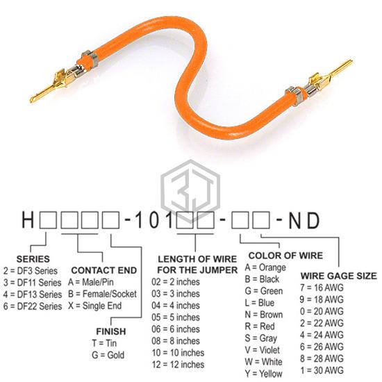 H2AAG-10104-A6 - Hirose Electric Co Ltd - Jumper Wires, Pre-Crimped Leads