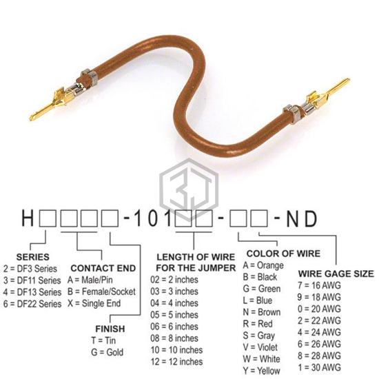 H2AAG-10102-N6 - Hirose Electric Co Ltd - Jumper Wires, Pre-Crimped Leads