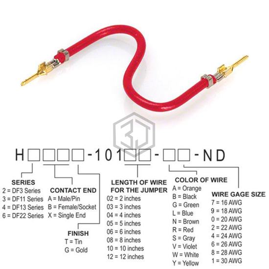H2AAG-10112-R6 - Hirose Electric Co Ltd - Jumper Wires, Pre-Crimped Leads