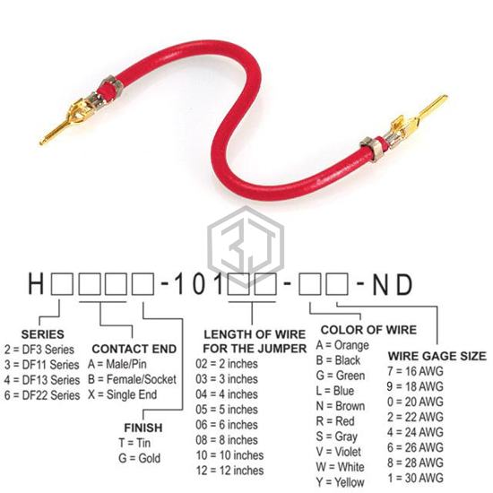 H2AAG-10110-R8 - Hirose Electric Co Ltd - Jumper Wires, Pre-Crimped Leads
