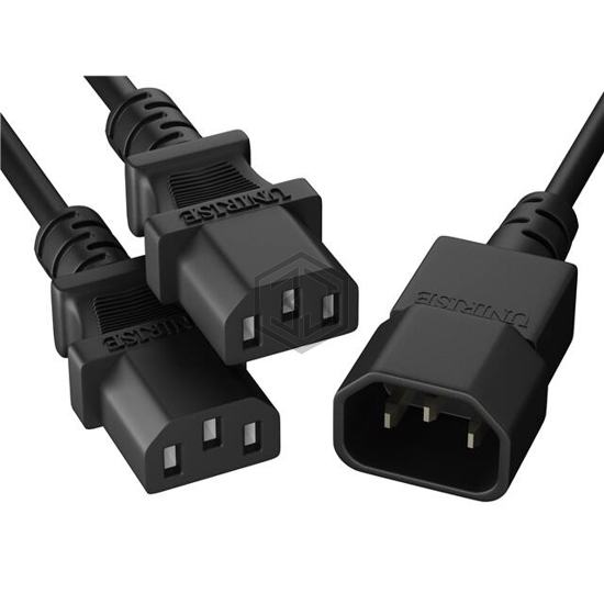 PWCD-C13X2C14-13A-06F-BLK - Unirise USA - Power, Line Cables and Extension Cords