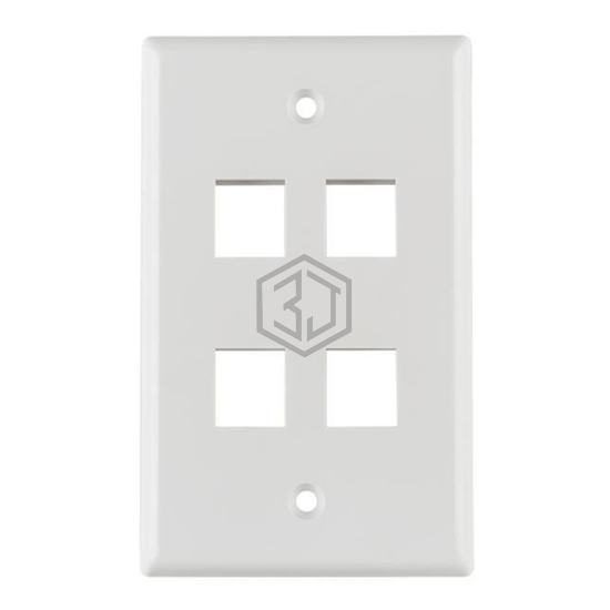 FPQUAD-W - HellermannTyton - Keystone - Faceplates, Frames