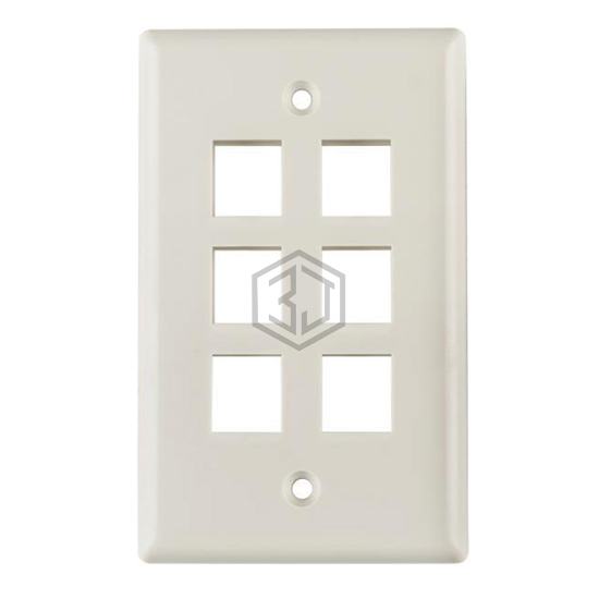 FPSIX-FW - HellermannTyton - Keystone - Faceplates, Frames