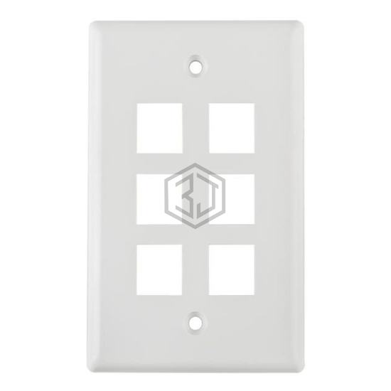 FPSIX-W - HellermannTyton - Keystone - Faceplates, Frames