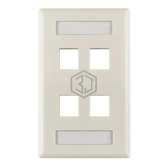 FPIQUAD-FW - HellermannTyton - Keystone - Faceplates, Frames