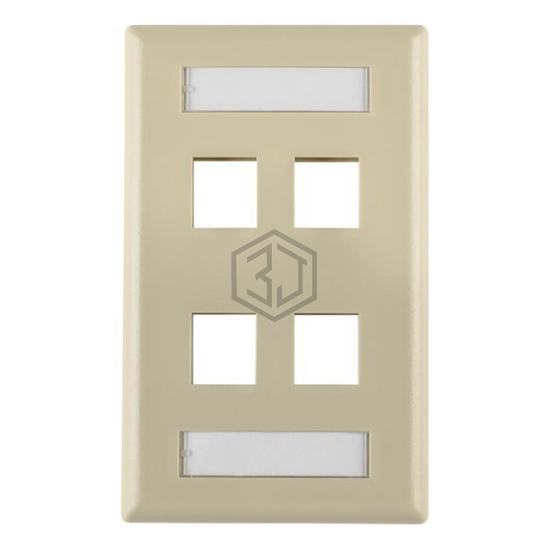 FPIQUAD-I - HellermannTyton - Keystone - Faceplates, Frames