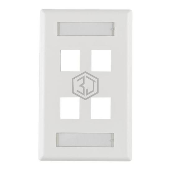 FPIQUAD-W - HellermannTyton - Keystone - Faceplates, Frames