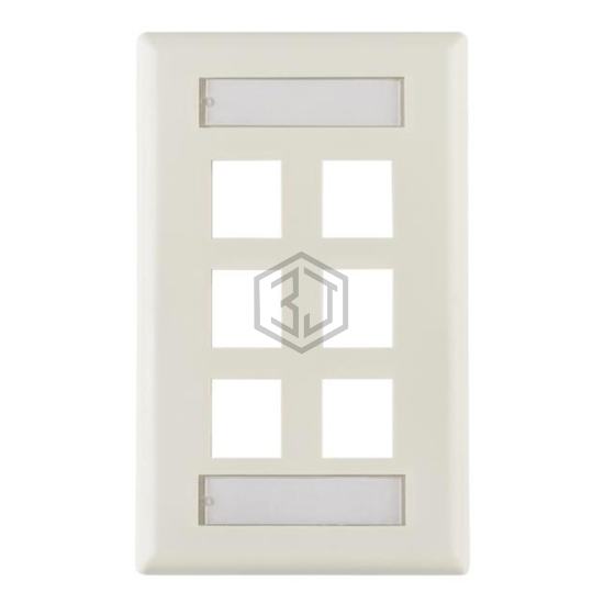 FPISIX-FW - HellermannTyton - Keystone - Faceplates, Frames