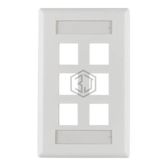 FPISIX-W - HellermannTyton - Keystone - Faceplates, Frames