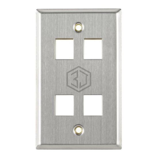 FPQUAD-SS - HellermannTyton - Keystone - Faceplates, Frames