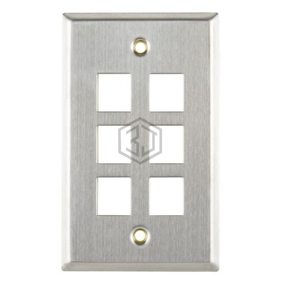 FPSIX-SS - HellermannTyton - Keystone - Faceplates, Frames