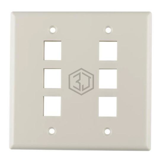 FPDGSIX-FW - HellermannTyton - Keystone - Faceplates, Frames