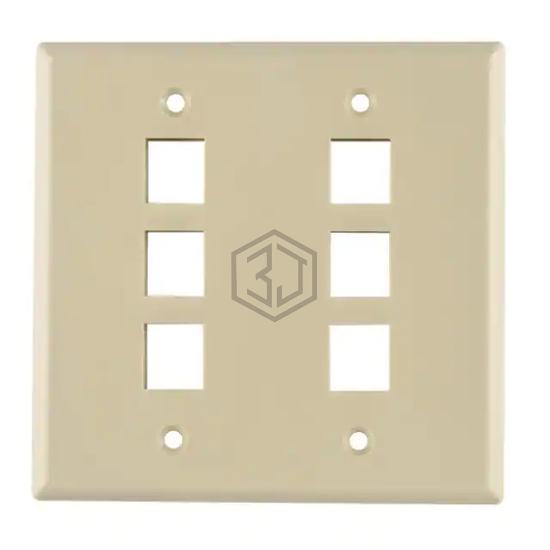 FPDGSIX-I - HellermannTyton - Keystone - Faceplates, Frames