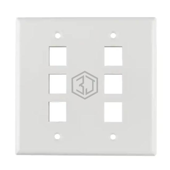 FPDGSIX-W - HellermannTyton - Keystone - Faceplates, Frames