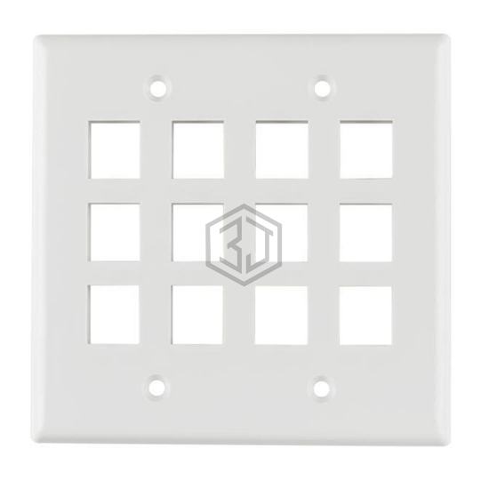 FPDG12-W - HellermannTyton - Keystone - Faceplates, Frames