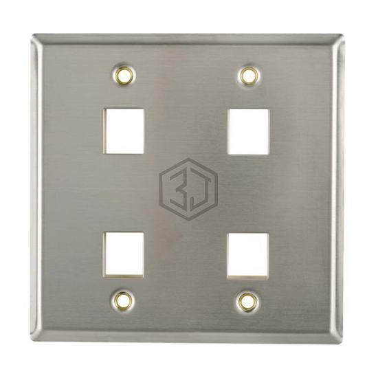 FPDGQUAD-SS - HellermannTyton - Keystone - Faceplates, Frames